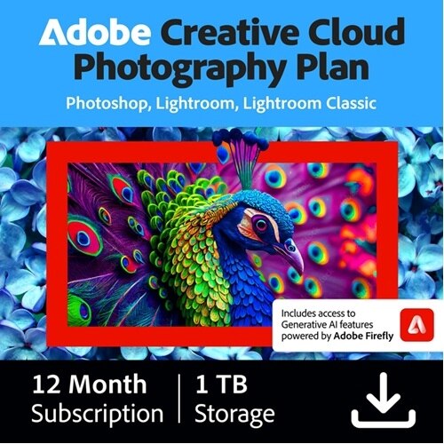 Download Adobe Creative Cloud Photography plan with 1TB 1 YR 1 User