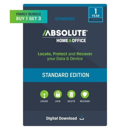 Absolute Home and Office Standard Track Protect and Recover 3 Devices 1 Year