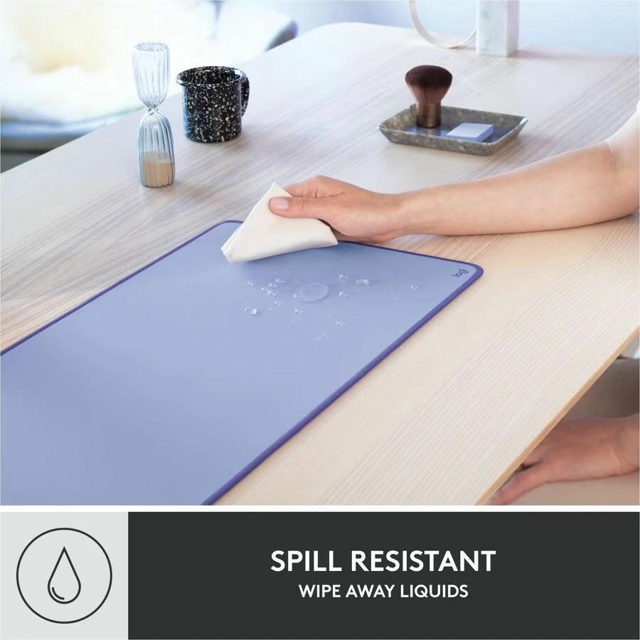 Logitech Desk Mat - Studio Series with Anti-slip Base, Spill-resistant Durable Design, Fine Weave Material, Lilac 3 Logitech Desk Mat - Studio Series with Anti-slip Base, Spill-resistant Durable Design, Fine Weave Material, Lilac