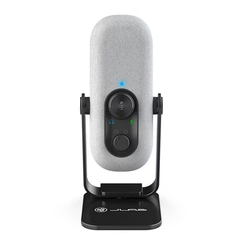 JLab Go Talk Wired Condenser, Dynamic Microphone for Studio, Podcasting, Gaming, Recording, Music - White