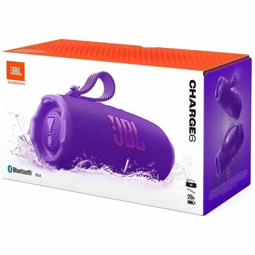 JBL Charge 6 Portable Bluetooth Speaker System - 45 W RMS - Purple 4 JBL Charge 6 Portable Bluetooth Speaker System - 45 W RMS - Purple