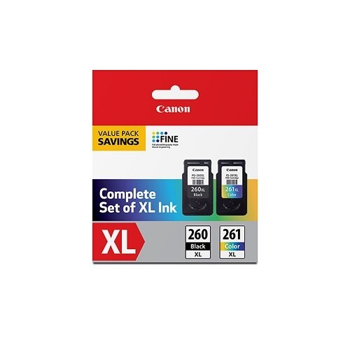 Canon PG-260 XL / CL-261 XL Original High Yield Inkjet Ink Cartridge - Value Pack - Black, Cyan, Magenta, Yellow - 2 / Pack